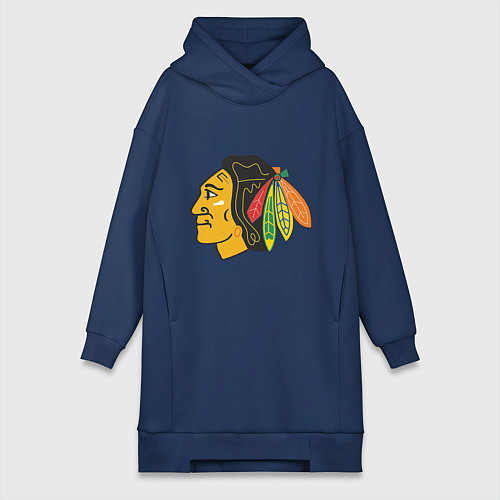 Женская толстовка-платье Chicago Blackhawks / Тёмно-синий – фото 1