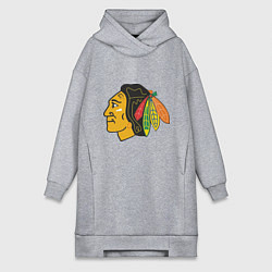 Женское худи-платье Chicago Blackhawks, цвет: меланж
