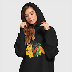 Женское худи-платье Chicago Blackhawks, цвет: черный — фото 2