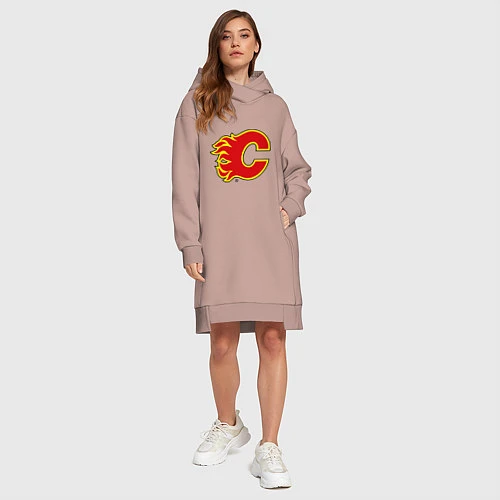 Женская толстовка-платье Calgary Flames / Пыльно-розовый – фото 4
