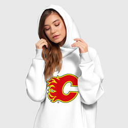 Женское худи-платье Calgary Flames, цвет: белый — фото 2