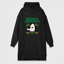 Женское худи-платье Anaheim Mighty Ducks, цвет: черный