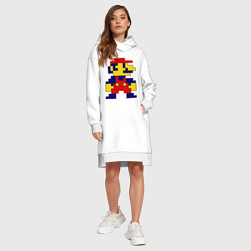 Женская толстовка-платье Pixel Mario / Белый – фото 4