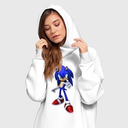 Женское худи-платье ЁЖ Соник, цвет: белый — фото 2