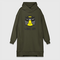 Женская толстовка-платье Owl: Wake up!