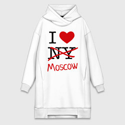 Женское худи-платье I love Moscow, цвет: белый