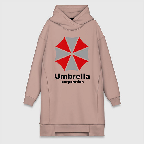 Женская толстовка-платье Umbrella corporation / Пыльно-розовый – фото 1