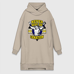 Женское худи-платье Never Give Up: Cenation, цвет: миндальный