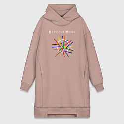Женское худи-платье Depeche Mode: Lines, цвет: пыльно-розовый