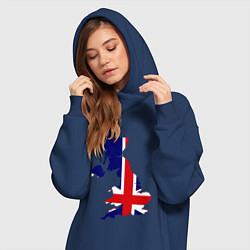 Женское худи-платье Великобритания (Great Britain), цвет: тёмно-синий — фото 2