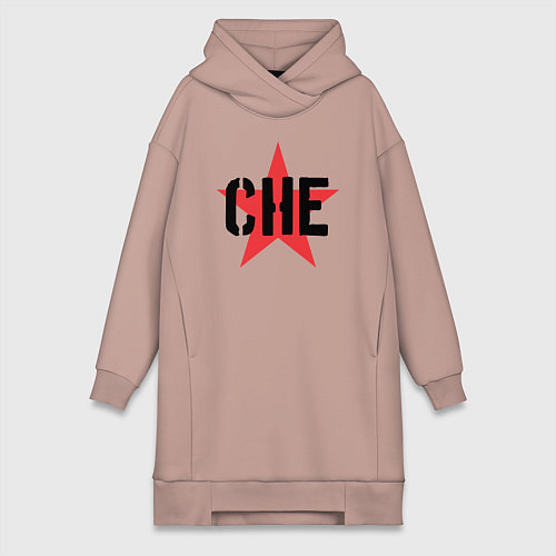 Женская толстовка-платье Че Гевара - звезда / Пыльно-розовый – фото 1