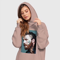 Женское худи-платье Том Харди Ван Гога, цвет: пыльно-розовый — фото 2