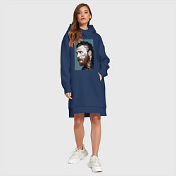 Женское худи-платье Том Харди Ван Гога, цвет: тёмно-синий — фото 2