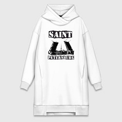Женское худи-платье Санкт-Петербург, цвет: белый