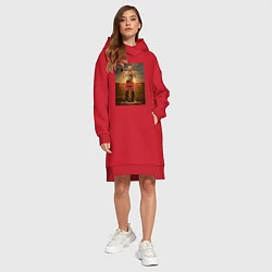 Женское худи-платье American Gods: Czernobog, цвет: красный — фото 2
