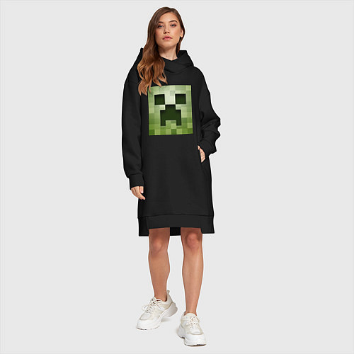 Женская толстовка-платье Мinecraft creeper / Черный – фото 4
