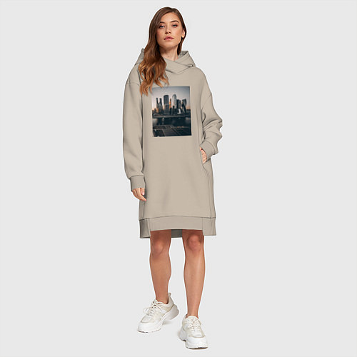 Женская толстовка-платье Moscow City / Миндальный – фото 4
