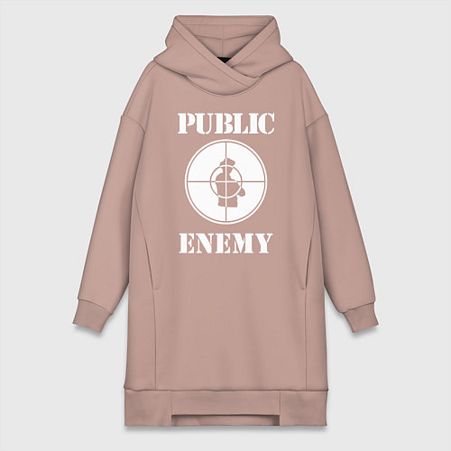 Женская толстовка-платье Public Enemy / Пыльно-розовый – фото 1