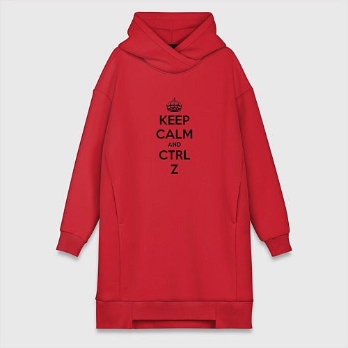 Женская толстовка-платье Keep Calm & Ctrl + Z / Красный – фото 1