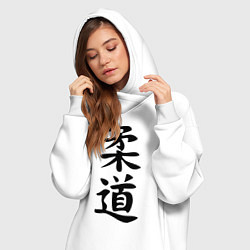 Женское худи-платье Дзюдо: иероглиф, цвет: белый — фото 2