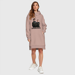 Женское худи-платье Sherlock, цвет: пыльно-розовый — фото 2