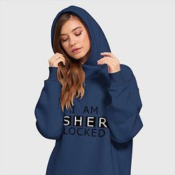 Женское худи-платье I am Sherlocked, цвет: тёмно-синий — фото 2