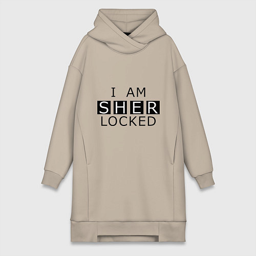 Женская толстовка-платье I am Sherlocked / Миндальный – фото 1