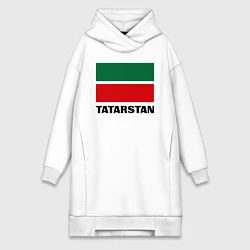 Женское худи-платье Флаг Татарстана, цвет: белый