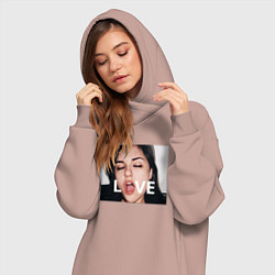 Женское худи-платье Sasha Grey LOVE, цвет: пыльно-розовый — фото 2