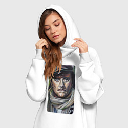 Женское худи-платье Остап Бендер: портрет, цвет: белый — фото 2