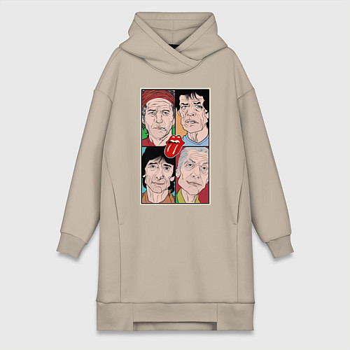 Женская толстовка-платье Rolling Stones: Faces / Миндальный – фото 1