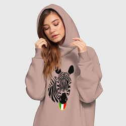 Женское худи-платье Juventus Zebra, цвет: пыльно-розовый — фото 2