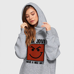 Женское худи-платье Bon Jovi: Have a nice day, цвет: меланж — фото 2
