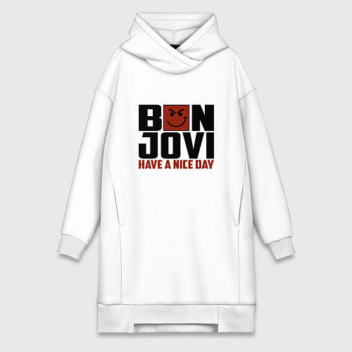 Женская толстовка-платье Bon Jovi: Nice day / Белый – фото 1