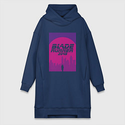 Женское худи-платье Blade Runner 2049: Purple, цвет: тёмно-синий