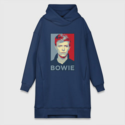 Женское худи-платье Bowie Poster, цвет: тёмно-синий