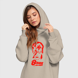 Женское худи-платье Дэвид Боуи, цвет: миндальный — фото 2