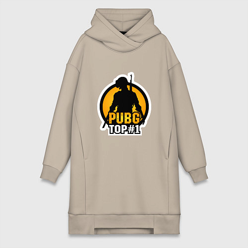 Женская толстовка-платье PUBG Top 1 / Миндальный – фото 1