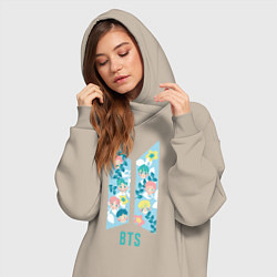 Женское худи-платье BTS Army Floral, цвет: миндальный — фото 2