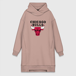 Женское худи-платье Chicago Bulls, цвет: пыльно-розовый