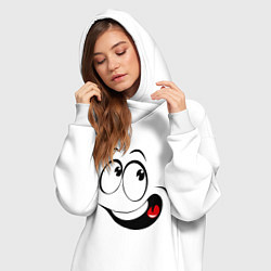 Женское худи-платье Смайл01, цвет: белый — фото 2