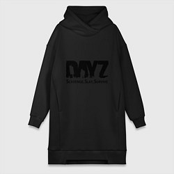 Женское худи-платье DayZ: Slay Survive, цвет: черный