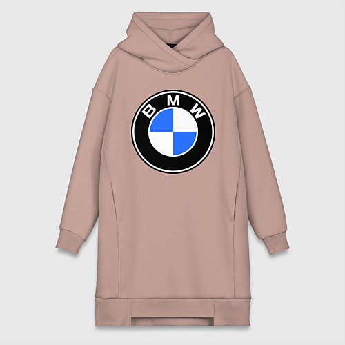 Женская толстовка-платье Logo BMW / Пыльно-розовый – фото 1