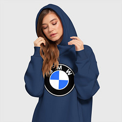 Женское худи-платье Logo BMW, цвет: тёмно-синий — фото 2