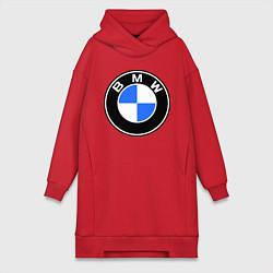 Женское худи-платье Logo BMW, цвет: красный