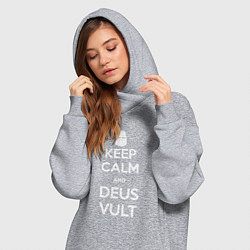 Женское худи-платье Keep Calm & Deus Vult, цвет: меланж — фото 2