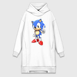 Женское худи-платье Classic Sonic, цвет: белый