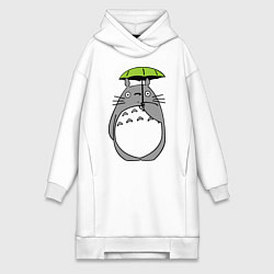 Женское худи-платье Totoro с зонтом, цвет: белый