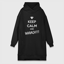 Женское худи-платье Keep Calm & WAAAGH, цвет: черный