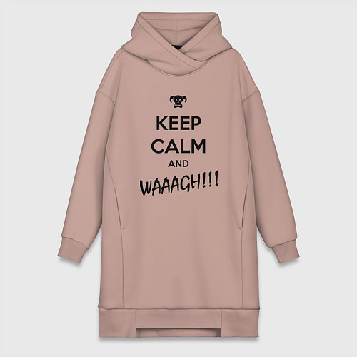 Женская толстовка-платье Keep Calm & WAAAGH / Пыльно-розовый – фото 1